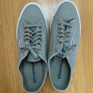 Gray Superga sneakers out of box, never worn. Unisex Size 41.5 (W 10, M 8.5)